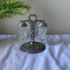Vintage Godinger Silver Plate Hanging Grape Salt & Pepper Shakers